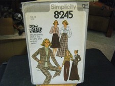 Simplicity 8245 Misses Blouse, Pants, Skirts Unlined Jacket Pattern - Size 14