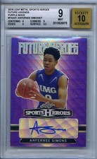 2018 Anfernee Simons Leaf Metal Sports Heroes Future Legends Purple Wave /7 Mint
