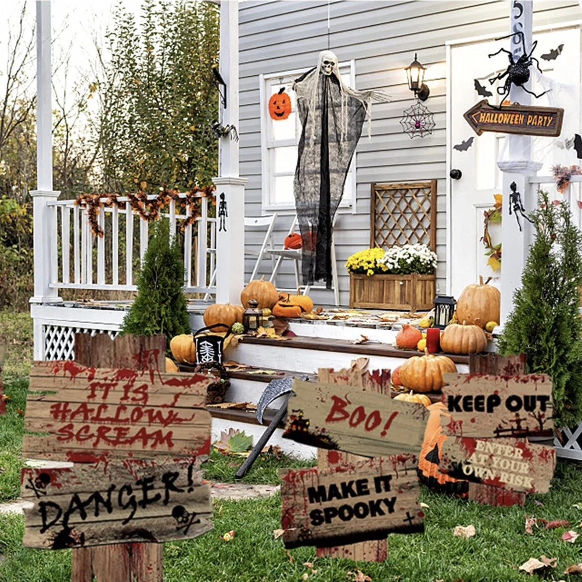 6-pack Halloween Yard Signs for Scary Halloween Decorations ...