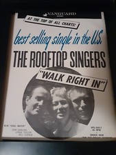 The Rooftop Singers Walk Right In Rare Original Promo Poster Ad Framed