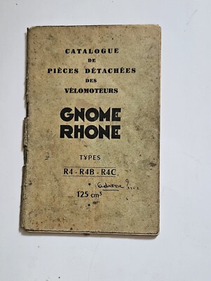 Original Ersatzteilliste Gnome Rhone Motorrad R4-R4B-R4C 125ccm