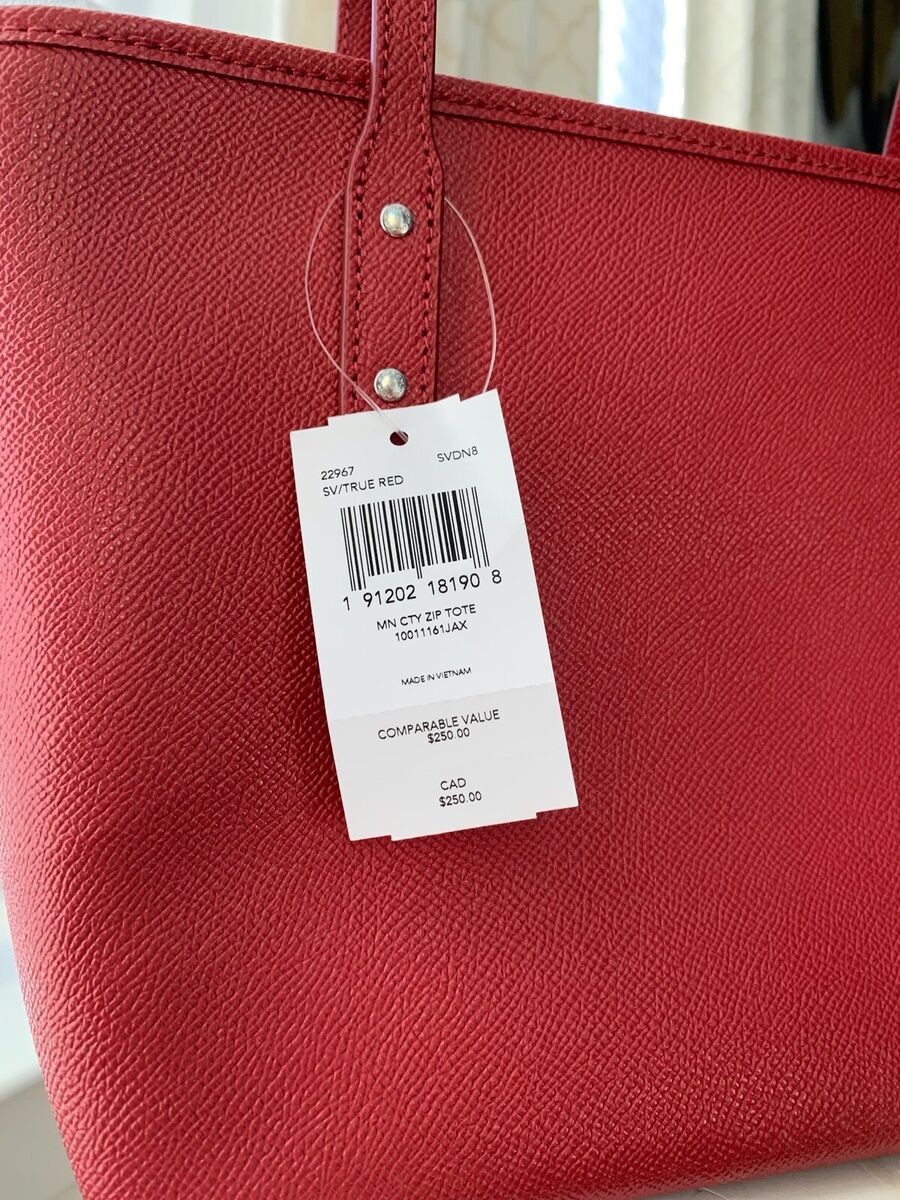 NWT COACH Mini Leather City Zip Tote Purse True Red 22967 | eBay NWT COACH Mini Leather City Zip Tote Purse True Red 22967 | eBay