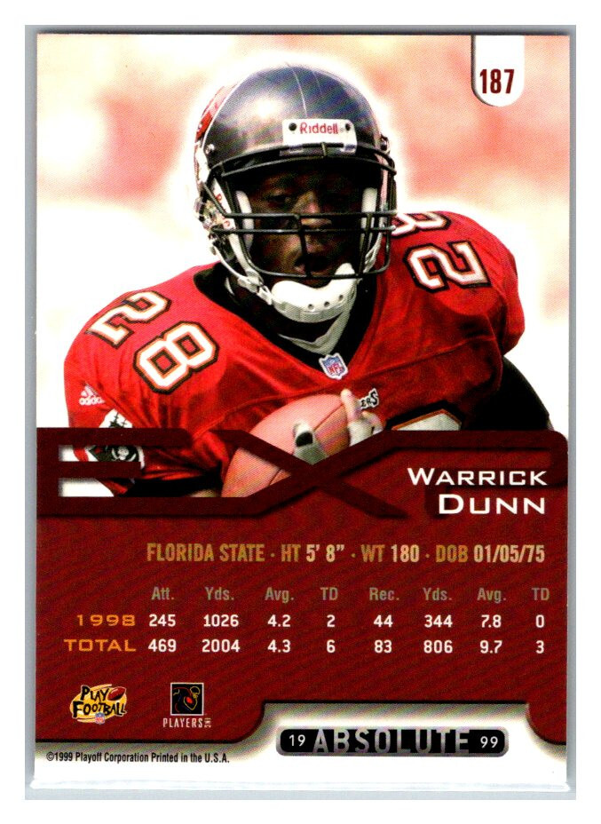 1999 Playoff Absolute EXP - Warrick Dunn #187 TC8247 | eBay