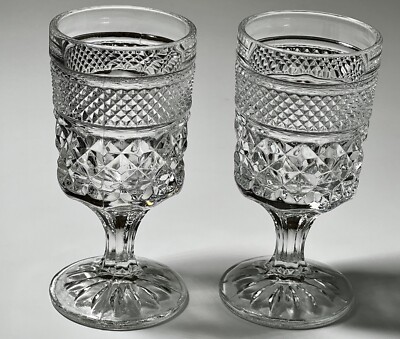 2 Anchor Hocking Wexford Claret Wine Glasses 5-1/2 T x 2-1/2 W Ex. Used Cond.