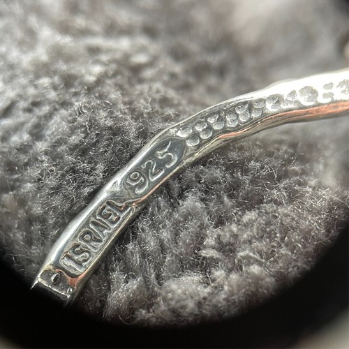 Or Paz Sterling Silver Dangle Earrings Hammered - Picture 5 of 9
