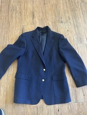 Vintage Sport Jacket Navy Gold Buttons Wool Botany 500 USA See Measurements