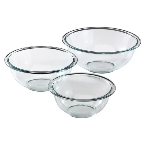 Pyrex, 1118441, 3 Piece Glass Mixing Bowl Set, Please Read Details