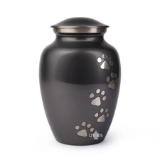 Charcoal Pet Urn with Golden Paws for Dog Cat Cremation Ashes   Large Pet