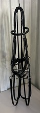 Albion Double Bridle, Full Size, Black Including Bits.