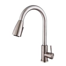Kitchen Sink Faucet Brushed Nickel Single Handle Swivel Pull Down Sprayer Mixer.