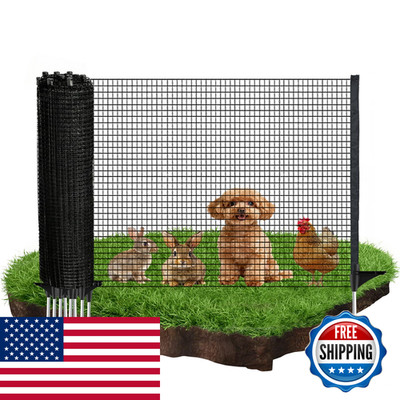 Titeck Temporary Fence Posts 3X50 Plastic Fencing Garden Fence Animals Barrier