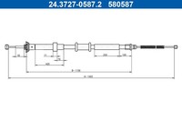 ATE 24.3727-0587.2 Seilzug Halter Handbremse FüR Fiat 1402 Mm