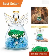 Heat-Resistant Preserved Rose in Charming Angel Glass - Ideal for Home Decor