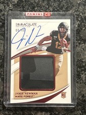 2021 Panini Immaculate - Jamie Newman ROOKIE PATCH AUTOGRAPH /49 - Wake Forest