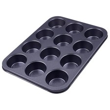 Muffin Pan by Stoven – 12 Cup Non-Stick Easy Clean Carbon Steel