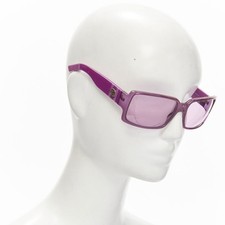 GUCCI Vintage Y2K GG2563/S PR3 pink square shield GG logo webbing sunglasses