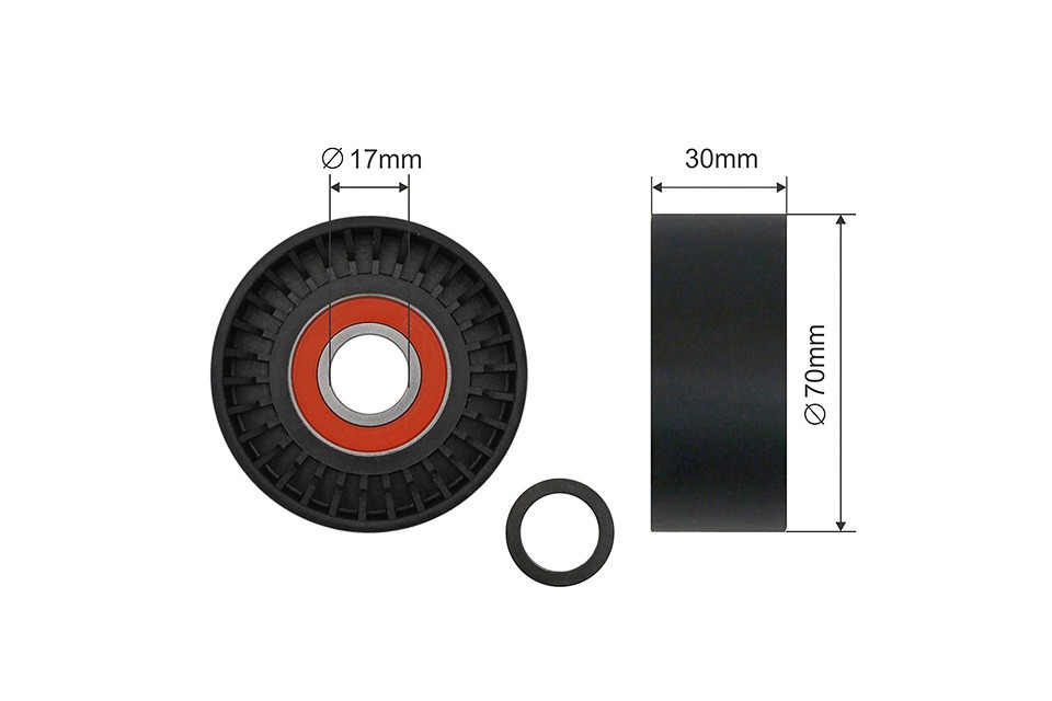 Fits NTY RNK-PS-004 V-RIBBED BELT PULLEY IDLER