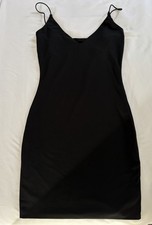 Papaya Black Bodycon Slip Dress Women’s Small Spaghetti Strap Stretch Mini