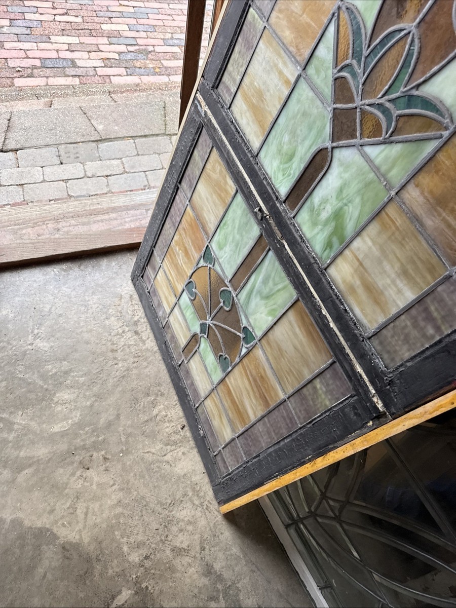 Sg5235 Antique Stained Glass Double Hung Window 32 X 55.25 | eBay