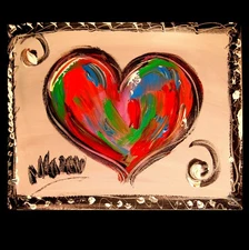 HEARTS PAINTING  Abstract Modern CANVAS Original Oil  H7GJ87TU3r