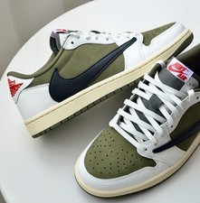 Travis Scott x Air Jordan 1 Low OG 'Medium Olive' DM7866-200 Men's Olive Suede  