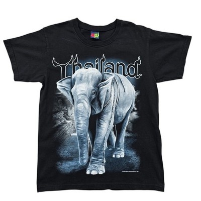 Joj Golf Black M Thailand Elephant Graphic T-Shirt Cotton Unisex