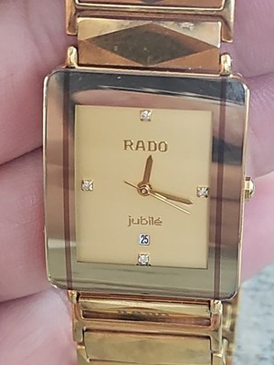RARE Laides Rado Tungsten Diamond Jubile Dial Quartz Watch 636.0313.3 031 #3722