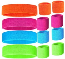 80s Sweatband, Sports Headband and Wristbands, Sweat Bands Neon Colors, 80s P...