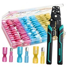 100PCS Heat Shrink Spade Connectors Kit with Crimping Tool,AWG 22 100PCS Tool