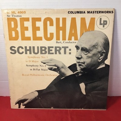 Schubert Symphony No. 1 and No. 2 LP Sir Thomas Beecham Bart Royal Philharmonic
