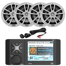 JBL R4500 AM/FM LCD Receiver, 4x 6.5" 225W High-Performance Speaker, USB Adapter