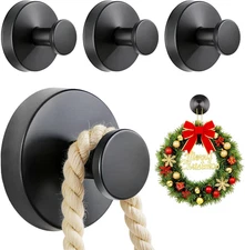 4 Packs Suction Cup Hooks for Shower, Heavy-Duty Wreath Hangers for Front Door, 