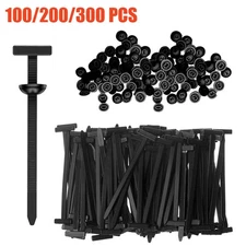 100 Pcs Nylon Universal Cable Tie Buckle for Car, T Style Automotive Zipper Clip