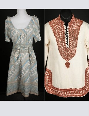 Vintage 1970s Mogul Ltd. Embroidered Cotton Tunic and Dress - S/M