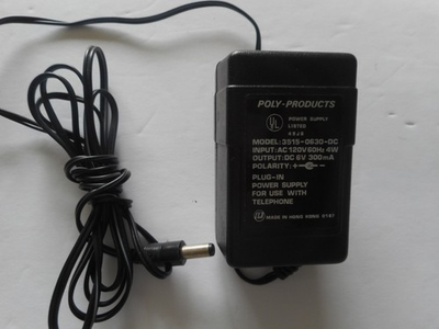 #ad #ad Poly Products #3515 0630 DC Plug In Power Supply. Input 120V. Output DC 6V. VG. $14.99