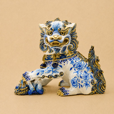 Jay Strongwater Yin Foo Dog Chinoiserie Figurine