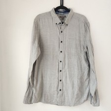 Eddie Bauer Classic Fit Cotton Grey Long Sleeve Button Down Shirt Casual TL