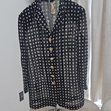 Gianni Versace Couture Black/White Geometric female blazer 40 Italy