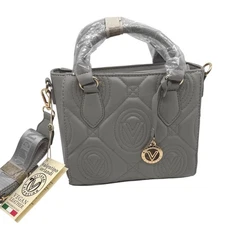 Valentino Orlandi handbag Gray Quilted vegan Leather Handle Crossbody  $259