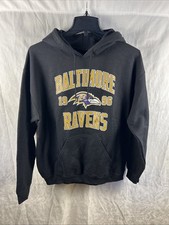 NFL Team Apparel Baltimore Ravens Black Pullover Hoodie Sweatshirt Mens Medium