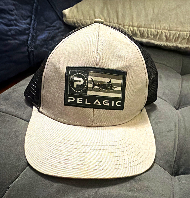 PELAGIC Snapback Trucker Hat Gray/Black Mesh Back Adjustable One Size