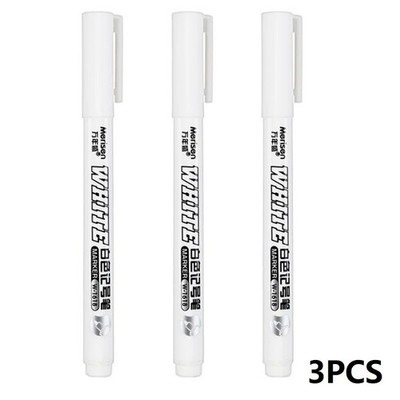 3 pcs White Waterproof Permanent Paint Marker Pens for Metal Wood Fabric