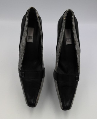 European Made Leather Sole Houndstooth Pumps   Size 7   Classic Office/Career