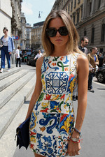 Dolce & Gabbana Majolica Tile Floral Print Silk Bodycon Mini Dress IT36