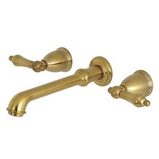 Kingston Brass KS7127AL 8-Inch Center Wall Mount Bathroom Faucet Brushed Brass