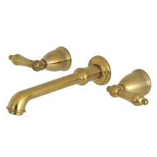 Kingston Brass KS7127AL 8-Inch Center Wall Mount Bathroom Faucet Brushed Brass