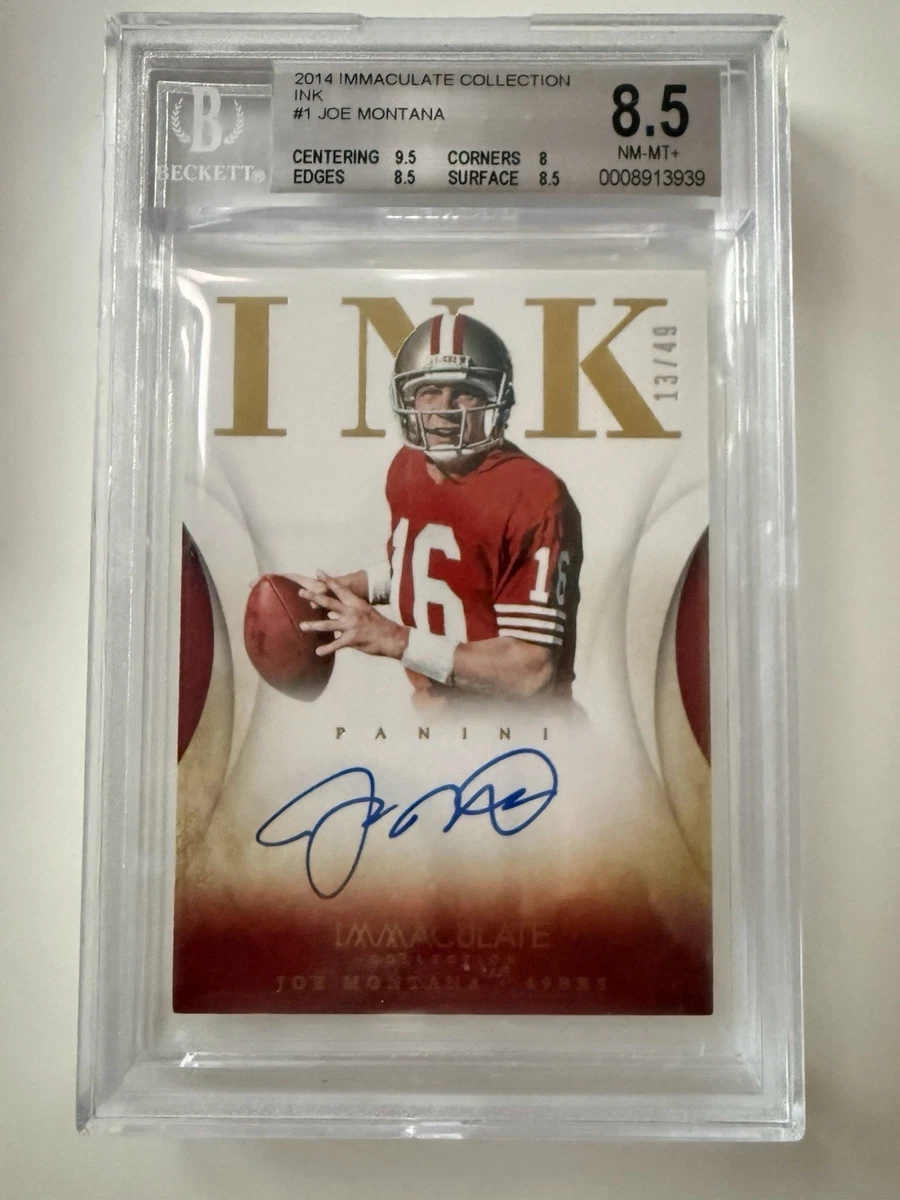 Panini Joe Montana Autographed Football Sports Trading Cards