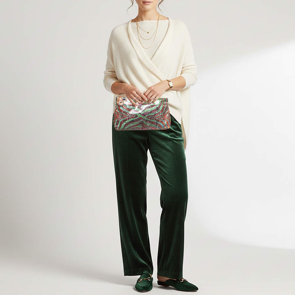 Jimmy Choo Multicolor Python Print Coated Canvas … - image 2