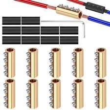 10Pcs 6 AWG Gauge Wire Connectors, 80A Quick Wiring Connection Terminal, Spli...