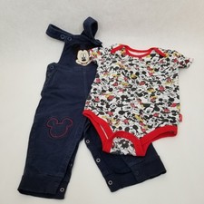 Disney Baby Mickey Mouse 18M Overalls 9-12M Mickey Mouse one piece outfit set.